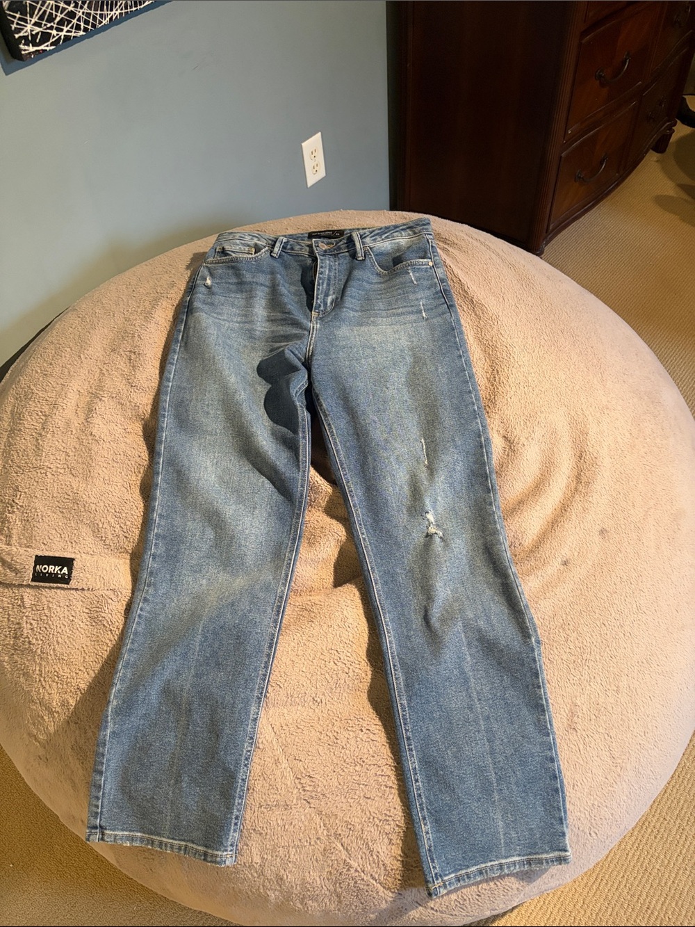 Just Black Women's Mid Wash Straight Leg Jeans